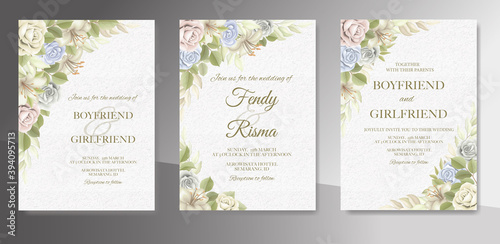 Elegant beautiful floral and wedding invitation