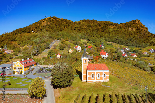 Lengyel cahpel in Hungary next to Hegymagas town Near by Lake Balaton. Hungarian name is Lengyel kápolna. This place there is on  Badacson wine region. Next to Saint Gerorge Hill. photo