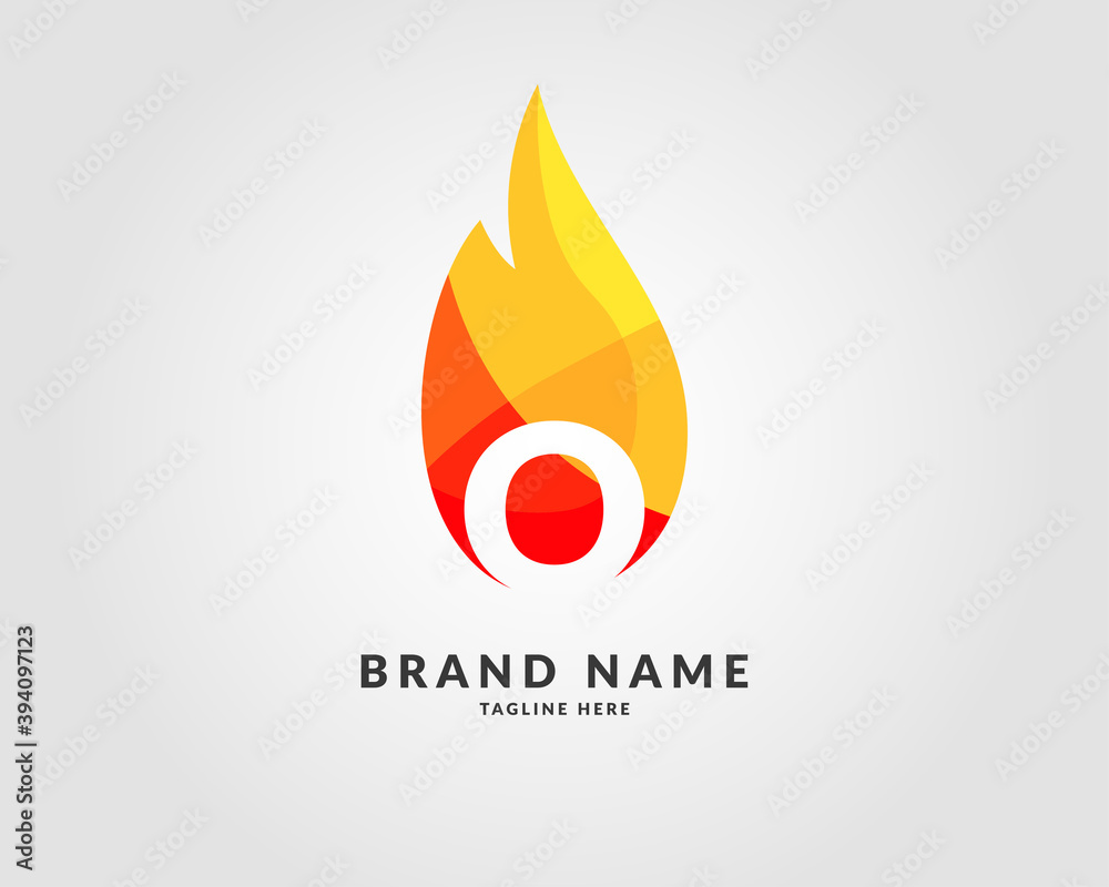 letter O modern flame trendy bright logo design for creative and energic company letter O modern flame trendy bright logo design for creative and energic company