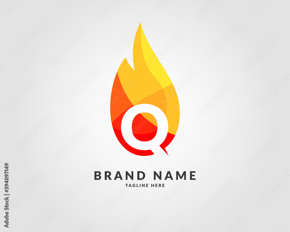 letter Q modern flame trendy bright logo design for creative and energic company letter Q modern flame trendy bright logo design for creative and energic company