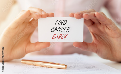 Canvas Print Find cancer early inscription. Oncology detection and diagnostics