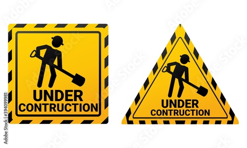 Uder contruction signboard. Illustration vector