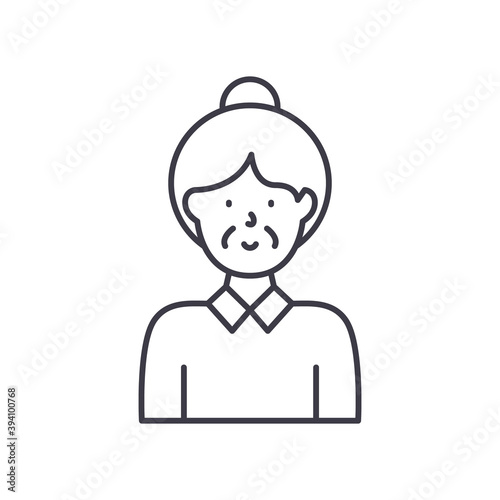 Don1t contact elderly icon, linear isolated illustration, thin line vector, web design sign, outline concept symbol with editable stroke on white background.