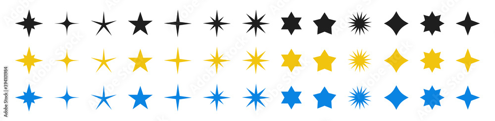 Star icon set. Twinkling stars collection. Sparkles, shining burst vector elements. Symbols star isolated on white background. Star icon set. Twinkling stars collection. Sparkles, shining burst vector elements. Symbols star isolated on white background.