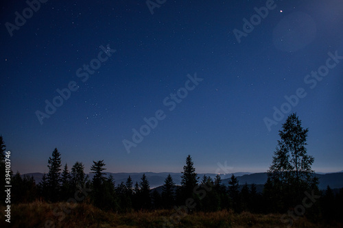 Night sky over the mountains