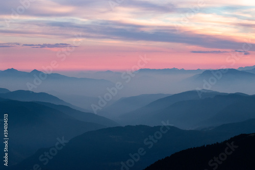 Sunset on Fiemme Valley, Trentino, Italy © leonardo