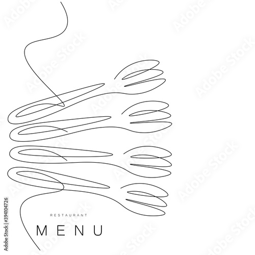 Menu restaurant background with forks. Vector illustration