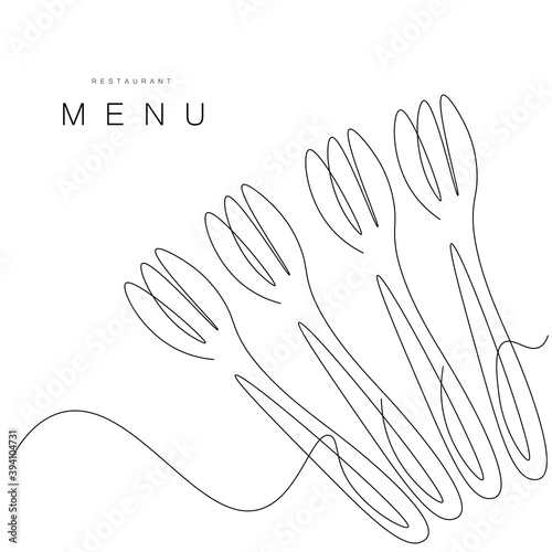 Menu restaurant background with forks. Vector illustration