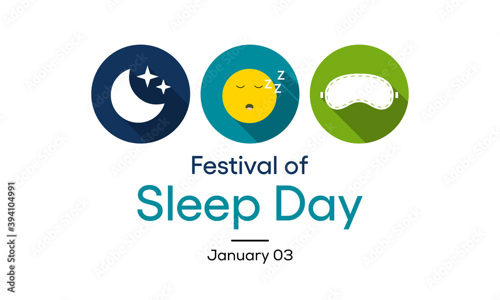 Vector illustration on the theme of Festival of sleep day observed each year on January 3rd.