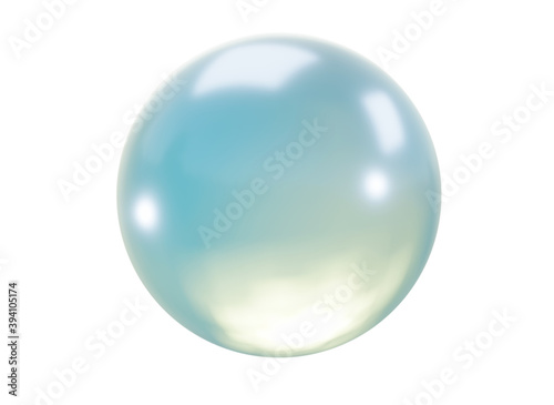 Blue sphere 3D  glossy and shiny isolated ball  render illustration icon.