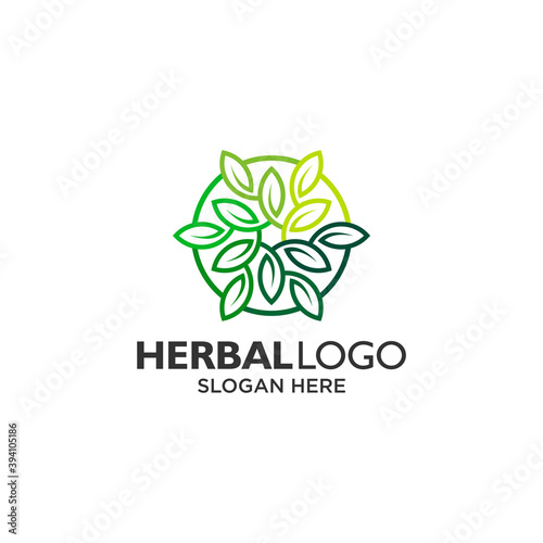 mandala and leaf logo design