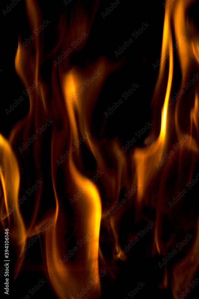 Fire flames on black background. Abstract image Fire flames on black background. Abstract image