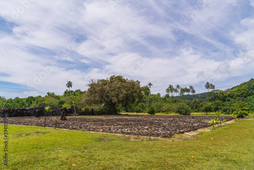 the ruins of the maori temple Raiatea, french polynesia, Marae Taputapuatea Oceania, 