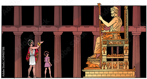 Ancient Greece - Olympia, inside the temple of Zeus