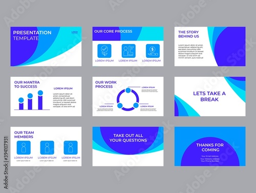 Company Investment Presentation, Pitch deck Vector Template