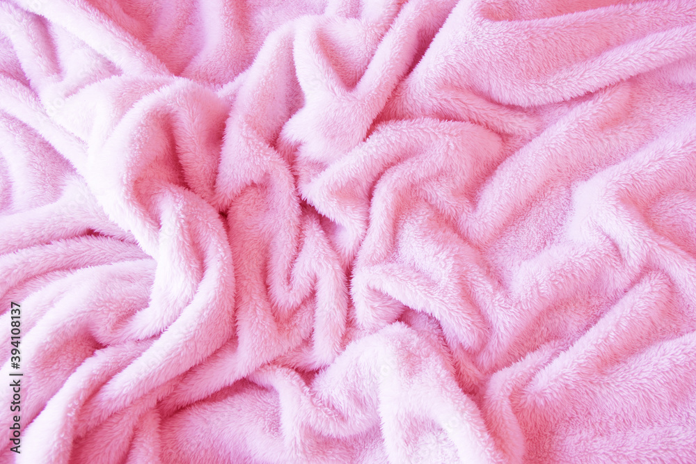 暖かいボアの毛布の背景　(ピンク）