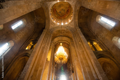 church interior with high ceiling