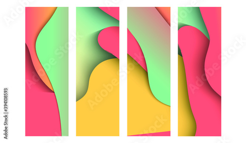 Abstract Background Illustrator with Green Yellow Red Orange Pastel Colour