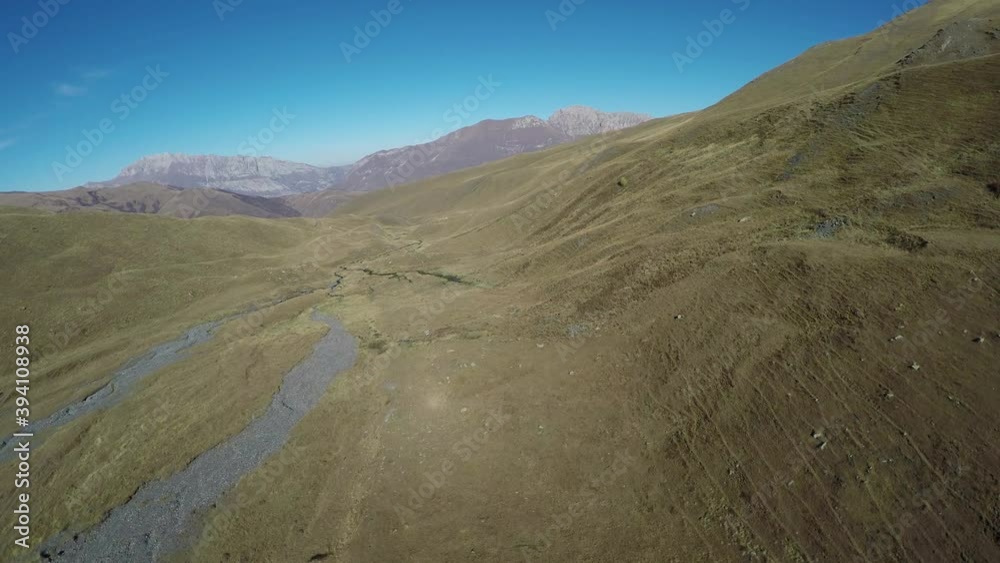 Caucasus, Ossetia. Tsata gorge. The Shauhokh mountain region and the upper part of the valley. Caucasus, Ossetia. Tsata gorge. The Shauhokh mountain region and the upper part of the valley.