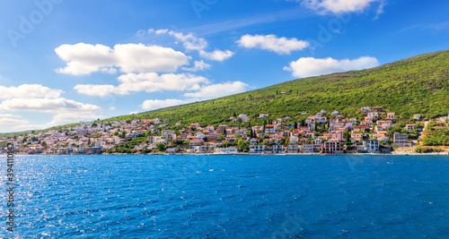 Villages on the coast in the Kotor bay, Adriatiac sea, Montenegro © AlexAnton