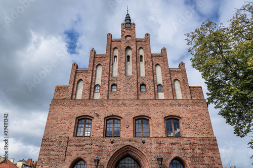 Fototapeta Naklejka Na Ścianę i Meble -  Historic town hall building in Morag, small town in Warmia-Mazury region of Poland