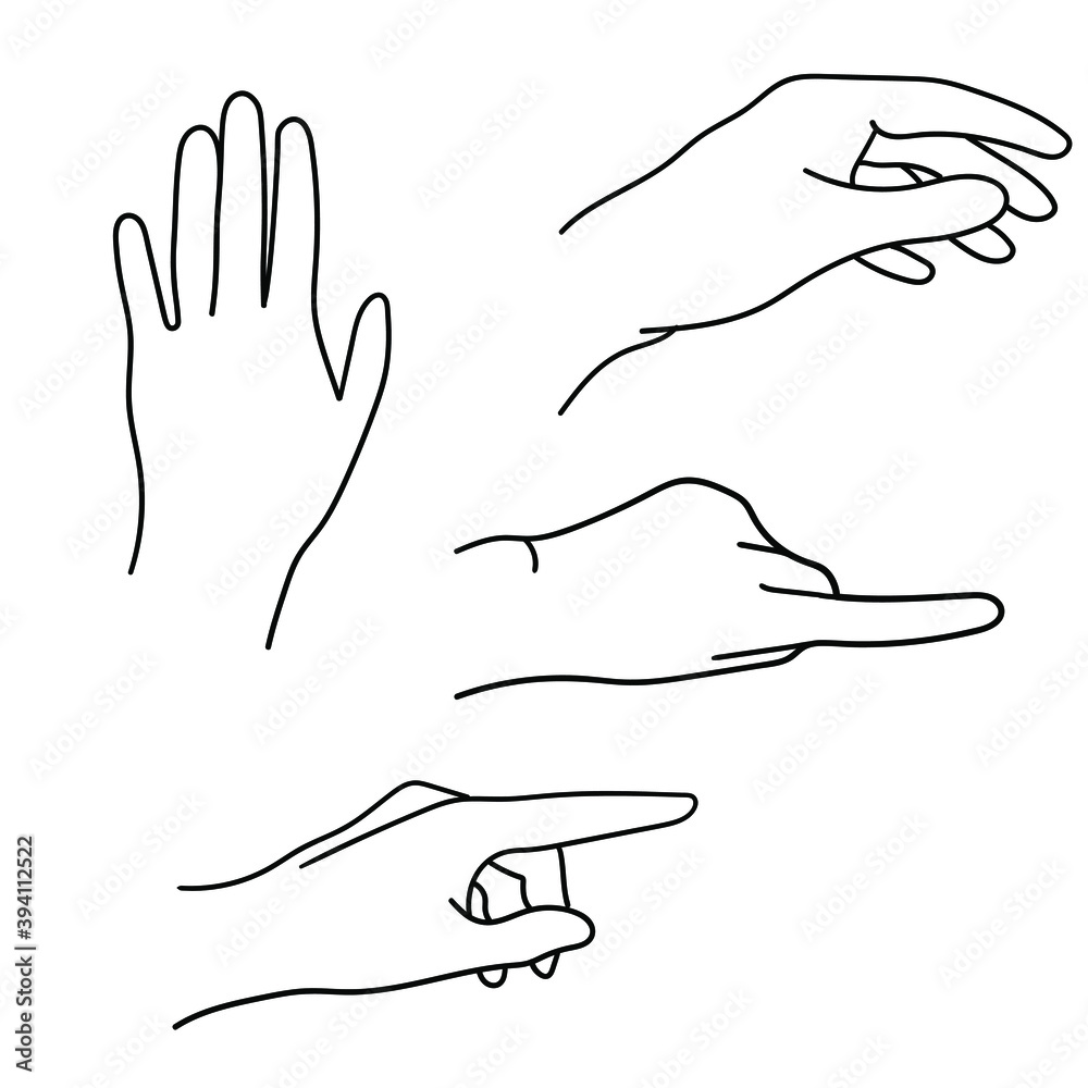 A set of hand drawings. Vector linear drawing. A set of hand drawings. Vector linear drawing.