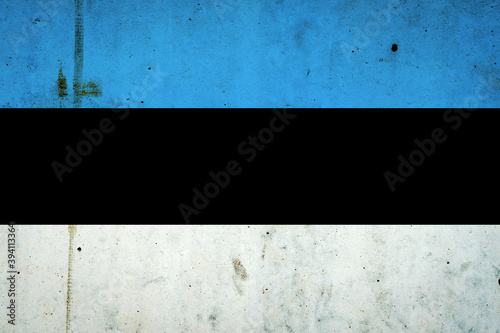 Estonia flag on a concrete wall. Flags.