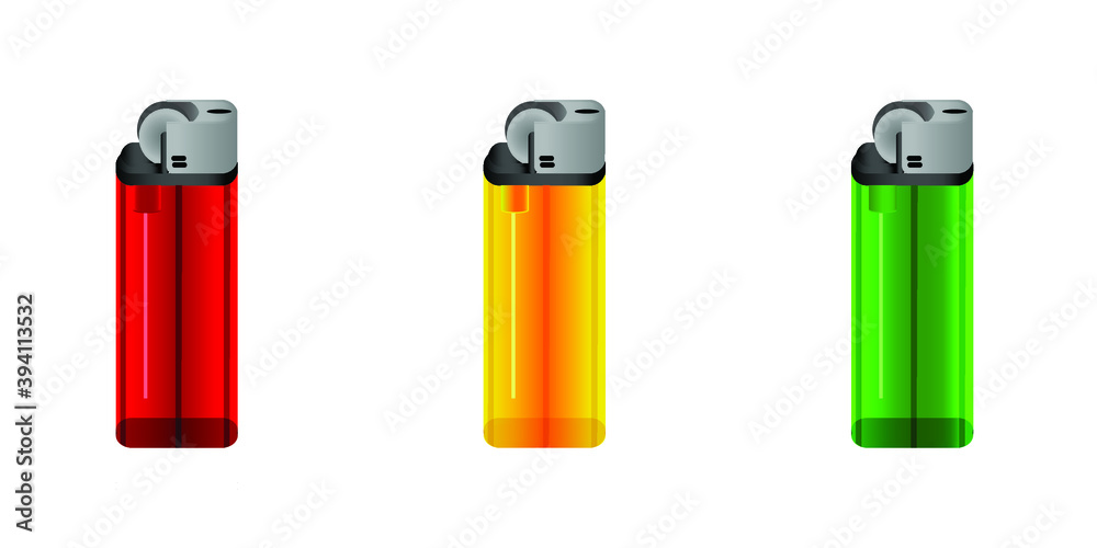 Red Yellow and Green Cricket Lighter Illustration Red Yellow and Green Cricket Lighter Illustration