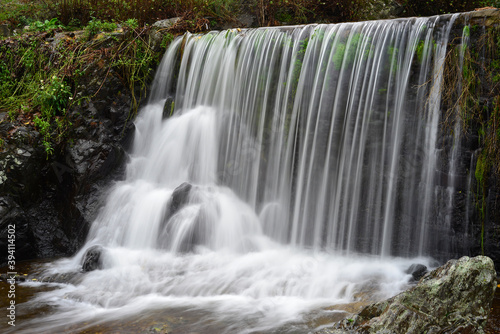 Jet of water natural pool Descargarmaria in the Sierra de Gata