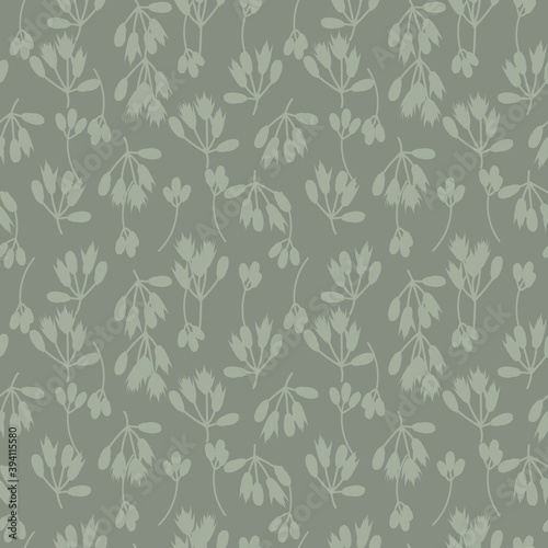 Green Botanical Floral Seamless Pattern Background