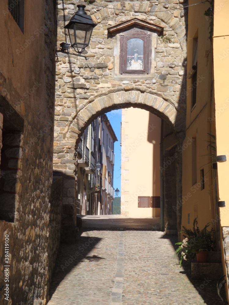 arched street in old town