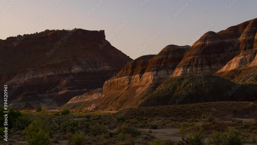 Time lapse of morning sun illuminating sandstone formation at Paria Historic Site in Utah Time lapse of morning sun illuminating sandstone formation at Paria Historic Site in Utah