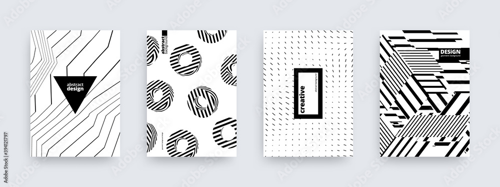 Abstract background design, set of modern covers, striped patterns, vector illustration Abstract background design, set of modern covers, striped patterns, vector illustration