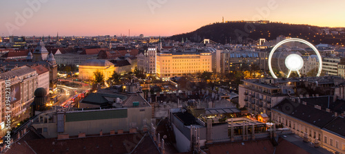 Evening long exposure of downtown Budapest. photo