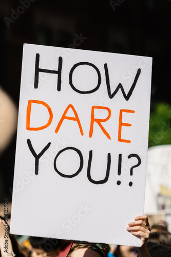 How Dare You? Protest Sign photo
