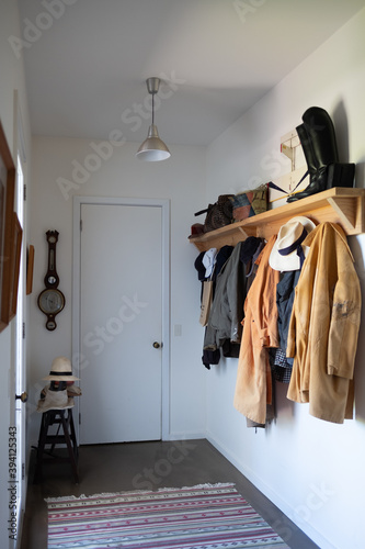 Cloakroom of large country manor photo