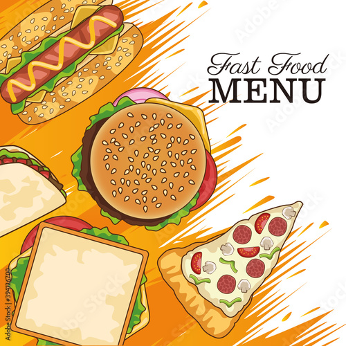 delicious fast food menu pattern