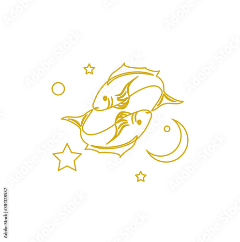 The illustration - zodiac sign in style of line art.