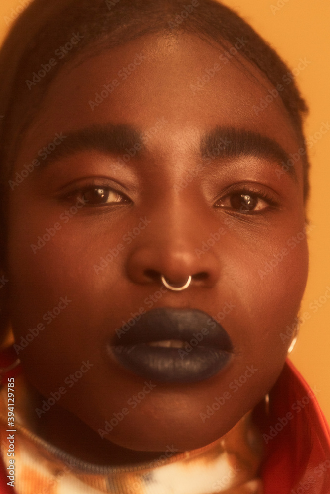 Beauty closeup in orange