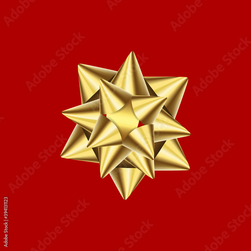 Gold ribbon for gift box vector design christmas theme
