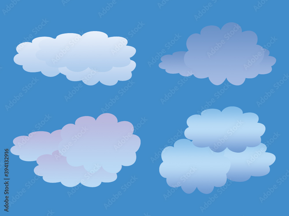verschiedene Wolken Vektor isoliert auf weißen Hintergrund