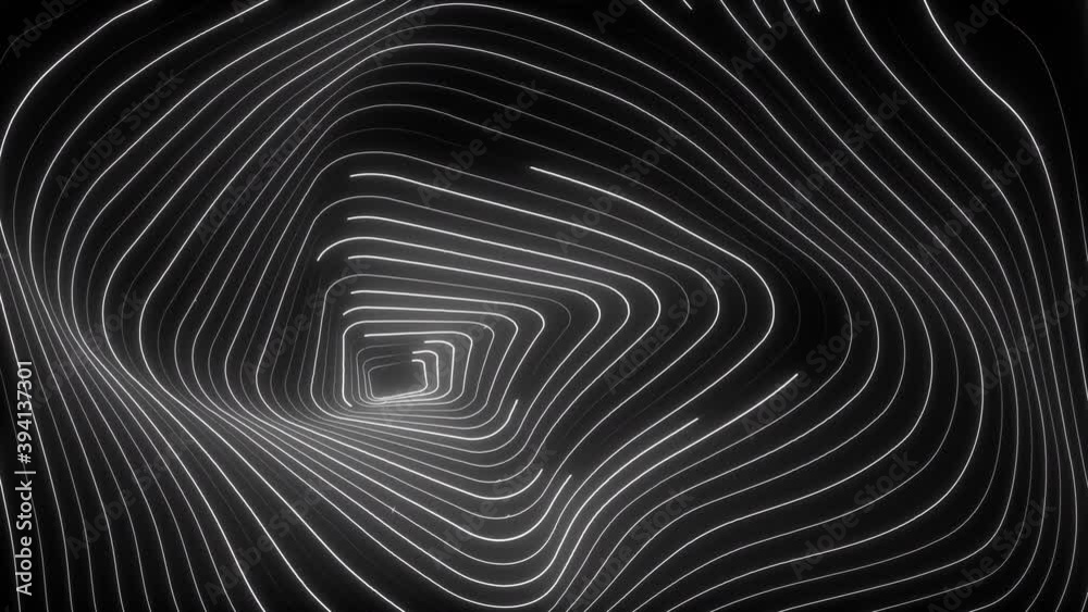 black and white thin lines trim move wave seamless loop