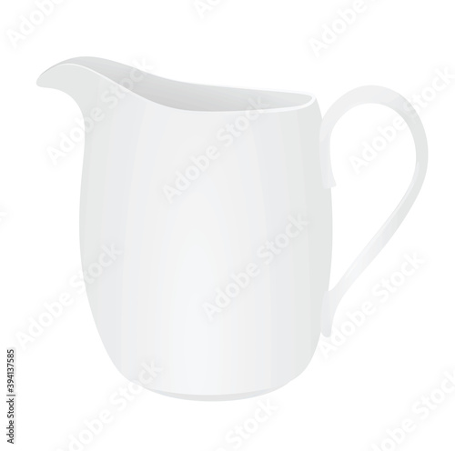 White ceramic pot. vector