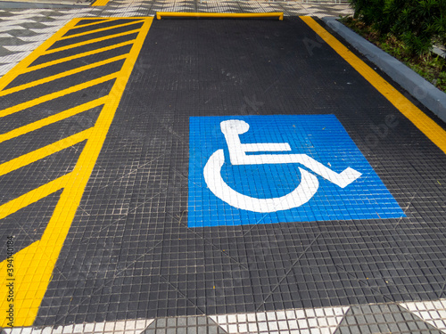 indication of parking space for disabled people photo