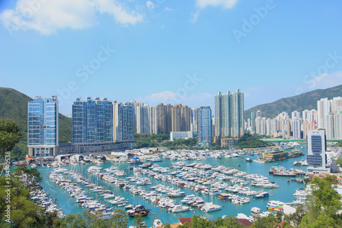 Beautiful Scenery of Aberdeen Harbour and Marina, Hong Kong photo