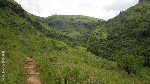 Hiking path at Natal Drakensberg National Park photo