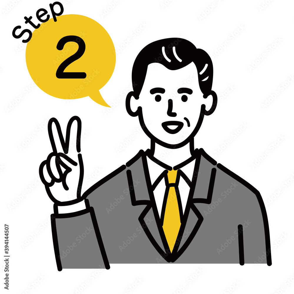 Obraz premium 男性 ミドルエイジ ベクター ポップ ステップ 2