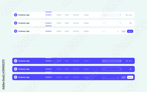 Web app navigation menu UI design sources