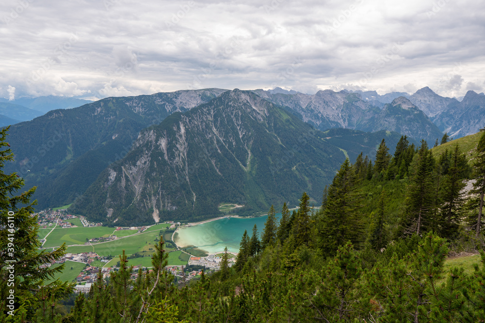 Achensee, Austria in it's beauty surrounded with mountains and cloud