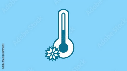 Thermometer and Snow line icon on the Alpha Channel photo